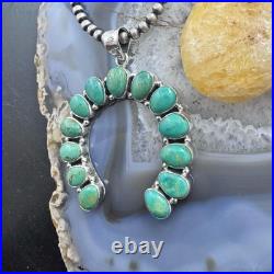 Sterling Silver Southwestern Style Turquoise Decorated Naja Pendant For Women