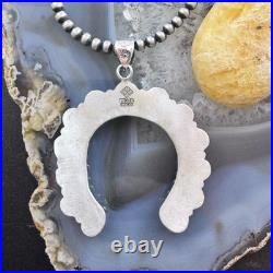Sterling Silver Southwestern Style Turquoise Decorated Naja Pendant For Women