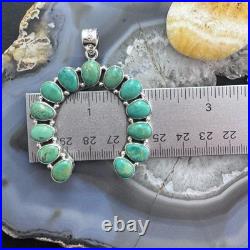 Sterling Silver Southwestern Style Turquoise Decorated Naja Pendant For Women