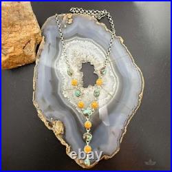 Sterling Silver Southwestern Style Turquoise & Spiny Oyster Lariat 24 Necklace