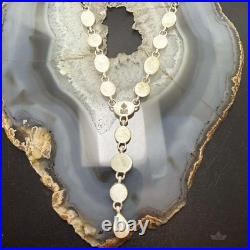Sterling Silver Southwestern Style Turquoise & Spiny Oyster Lariat 24 Necklace