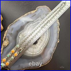 Sterling Silver Southwestern Style Turquoise & Spiny Oyster Lariat 24 Necklace