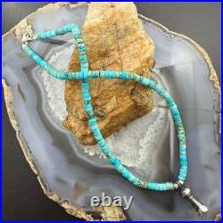 Sterling Silver Turquoise & Navajo Pearl Beads With Squash Blossom Necklace