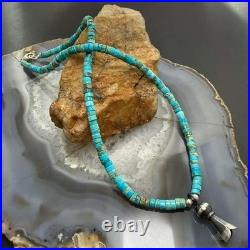 Sterling Silver Turquoise & Navajo Pearl Beads With Squash Blossom Necklace