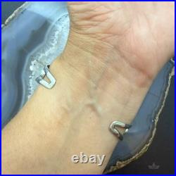 Sterling Southwestern 12 Petit Point Turquoise Split Shank Bracelet For Women