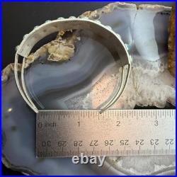Sterling Southwestern 12 Petit Point Turquoise Split Shank Bracelet For Women