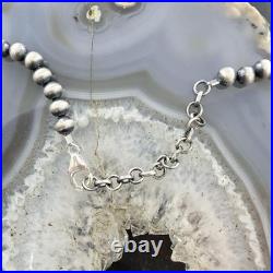 Sterling Southwestern Style Blue Turquoise Beads & Sterling Beads 19 Necklace