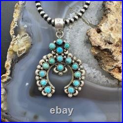 Sterling Southwestern Style Multi Turquoise Decorated Naja Pendant For Women