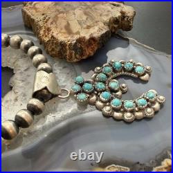 Sterling Southwestern Style Multi Turquoise Decorated Naja Pendant For Women