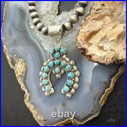Sterling Southwestern Style Multi Turquoise Decorated Naja Pendant For Women