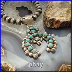 Sterling Southwestern Style Multi Turquoise Decorated Naja Pendant For Women