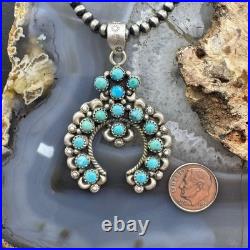 Sterling Southwestern Style Multi Turquoise Decorated Naja Pendant For Women