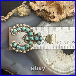 Sterling Southwestern Style Multi Turquoise Decorated Naja Pendant For Women