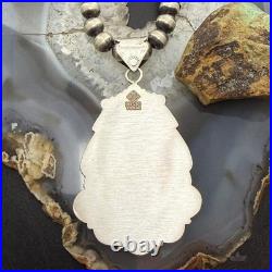 Sterling Southwestern Style Oval Shattuckite & Spiny Oyster Decorated Pendant