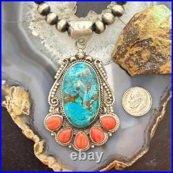 Sterling Southwestern Style Oval Shattuckite & Spiny Oyster Decorated Pendant