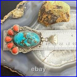Sterling Southwestern Style Oval Shattuckite & Spiny Oyster Decorated Pendant