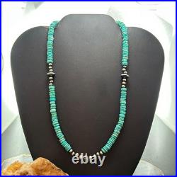 Sterling Southwestern Style Turquoise Beads & Sterling Beads 18-20 Necklace