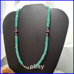 Sterling Southwestern Style Turquoise Beads & Sterling Beads 18-20 Necklace