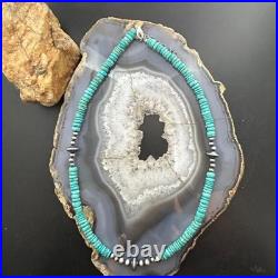 Sterling Southwestern Style Turquoise Beads & Sterling Beads 18-20 Necklace