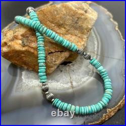 Sterling Southwestern Style Turquoise Beads & Sterling Beads 18-20 Necklace