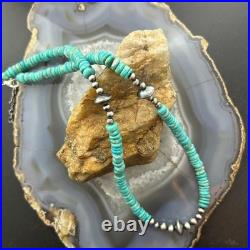 Sterling Southwestern Style Turquoise Beads & Sterling Beads 18-20 Necklace