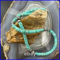 Sterling Southwestern Style Turquoise Beads & Sterling Beads 18-20 Necklace