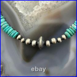 Sterling Southwestern Style Turquoise Beads & Sterling Beads 18-20 Necklace
