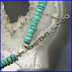 Sterling Southwestern Style Turquoise Beads & Sterling Beads 18-20 Necklace