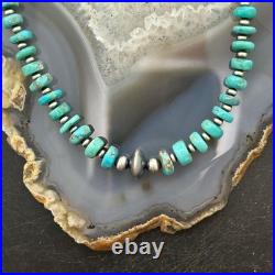 Sterling Southwestern Style Turquoise Beads & Sterling Beads 18-20 Necklace