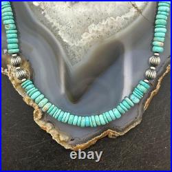 Sterling Southwestern Style Turquoise Beads & Sterling Beads 18-20 Necklace