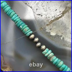 Sterling Southwestern Style Turquoise Beads & Sterling Beads 18-20 Necklace
