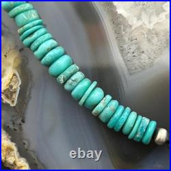 Sterling Southwestern Style Turquoise Beads & Sterling Beads 18-20 Necklace