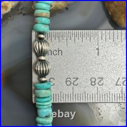 Sterling Southwestern Style Turquoise Beads & Sterling Beads 18-20 Necklace