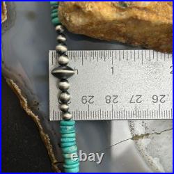 Sterling Southwestern Style Turquoise Beads & Sterling Beads 18-20 Necklace