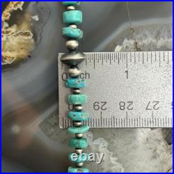 Sterling Southwestern Style Turquoise Beads & Sterling Beads 18-20 Necklace