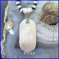 Sterling Southwestern Style Turquoise &Silver Teardrop Cluster Pendant For Women