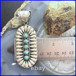 Sterling Southwestern Style Turquoise &Silver Teardrop Cluster Pendant For Women