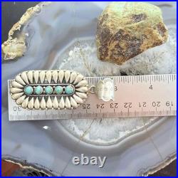 Sterling Southwestern Style Turquoise &Silver Teardrop Cluster Pendant For Women