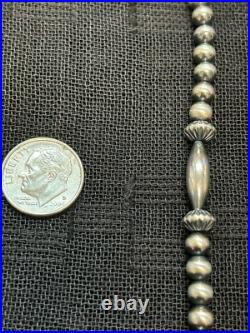 Sterling silver Navajo Pearl Style necklace in 19.5 length. SR1028 FREE SHIPPIN
