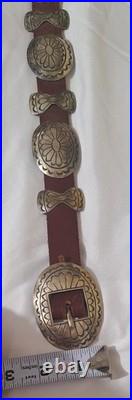Sterling silver Navajo concho belt for men, Native American style