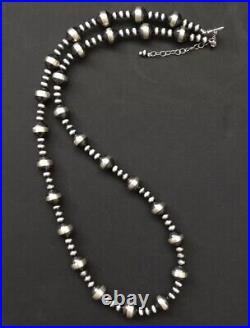 Sterling silver Navajo pearl bead necklace 24 Inch