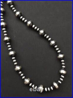 Sterling silver Navajo pearl bead necklace 24 Inch