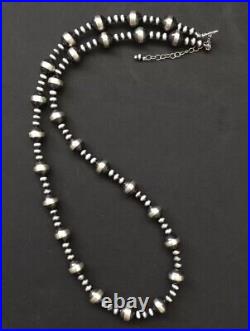 Sterling silver Navajo pearl bead necklace 24 Inch