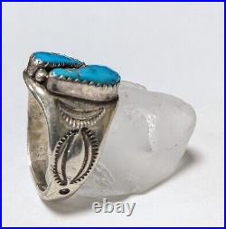 Sterling silver handmade Navajo ring turquoise Size 9