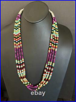 Sterling silver sugiliite multistone necklace 30 inch