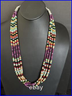 Sterling silver sugiliite multistone necklace 30 inch