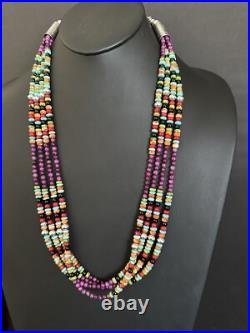 Sterling silver sugiliite multistone necklace 30 inch