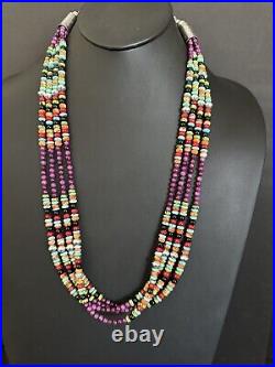 Sterling silver sugiliite multistone necklace 30 inch