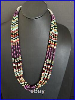 Sterling silver sugiliite multistone necklace 30 inch