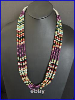 Sterling silver sugiliite multistone necklace 30 inch